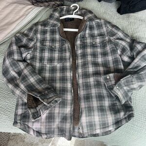 Richie Le Sherpa Plaid Zip-Up Jacket